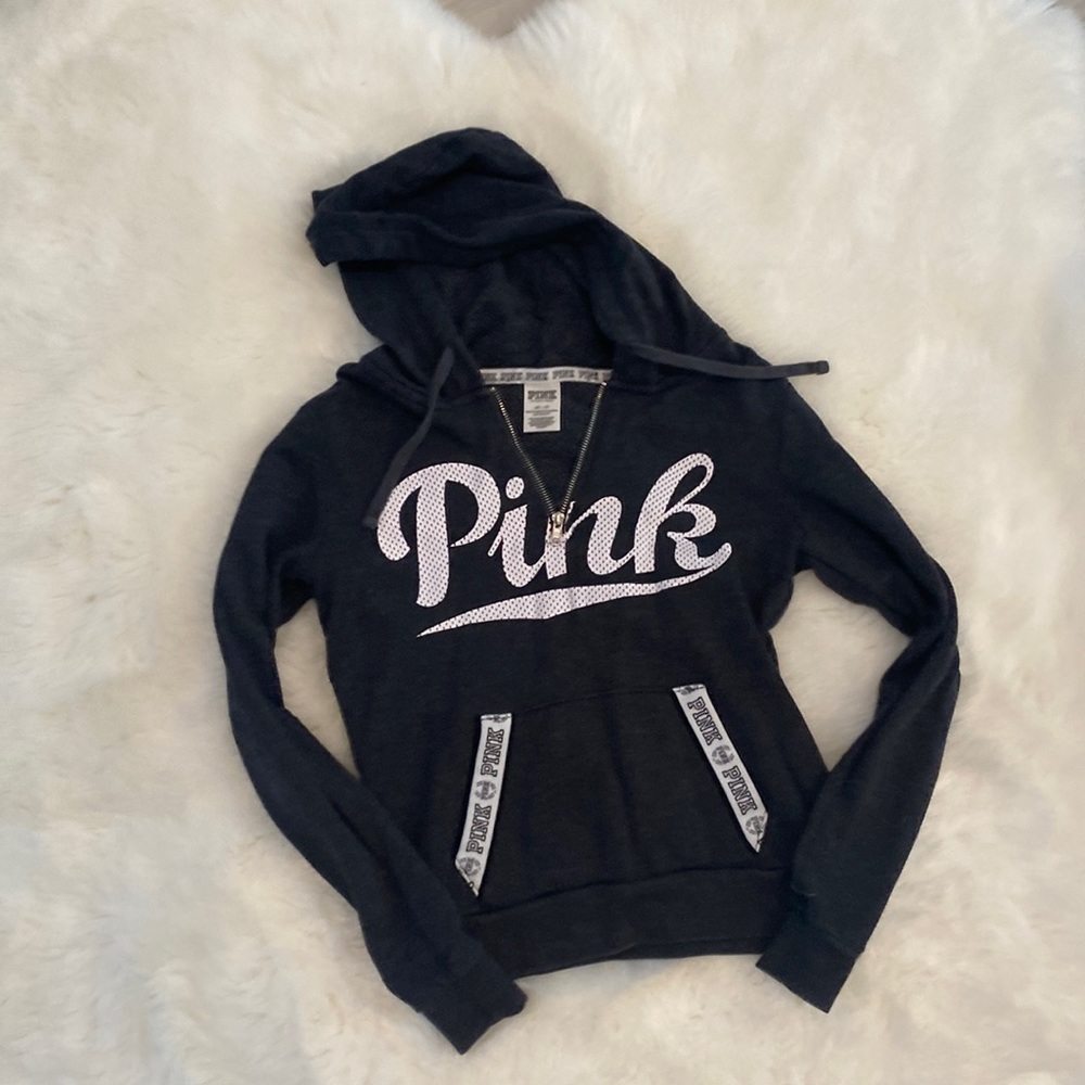 Pink 3/4 zip up hoodie